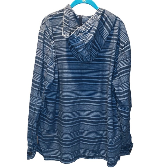 American Eagle Blue Striped Lightweight Hoodie with Buttons size XL Men’s - Picture 2 of 11